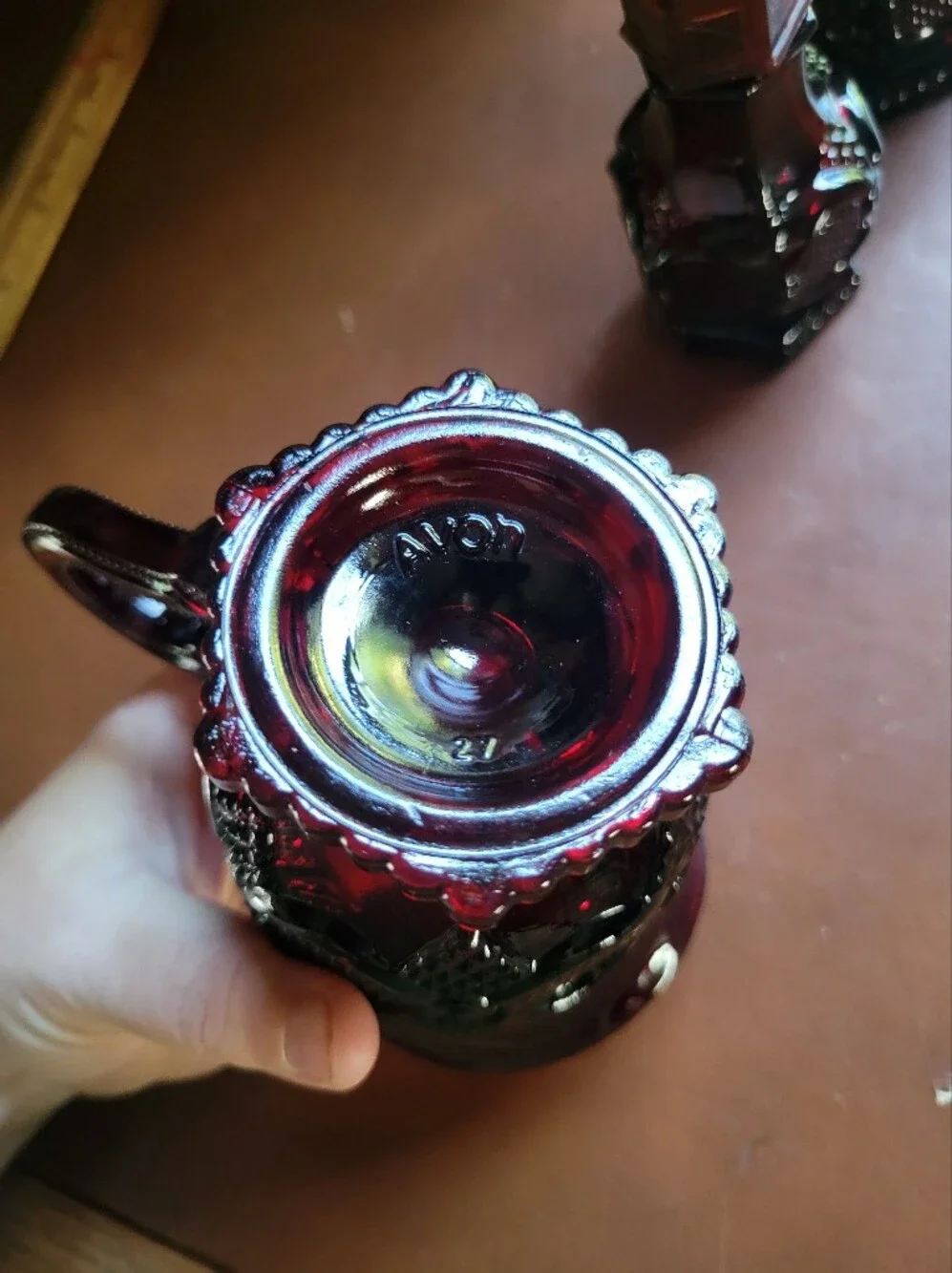 Vintage Avon 1876 Cape Cod Ruby Red Glass Creamer & 3 Shakers